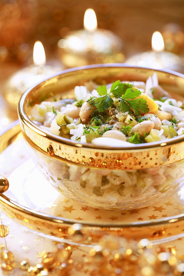 Bean and anchovy salad