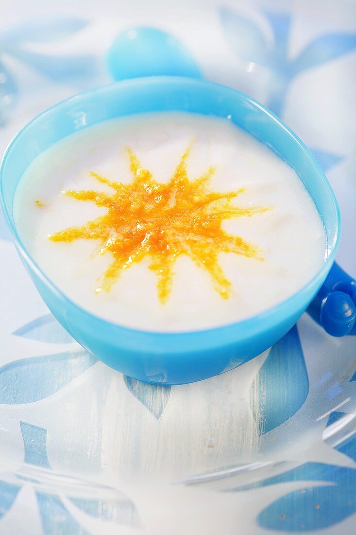 Rice porridge with carrot puree