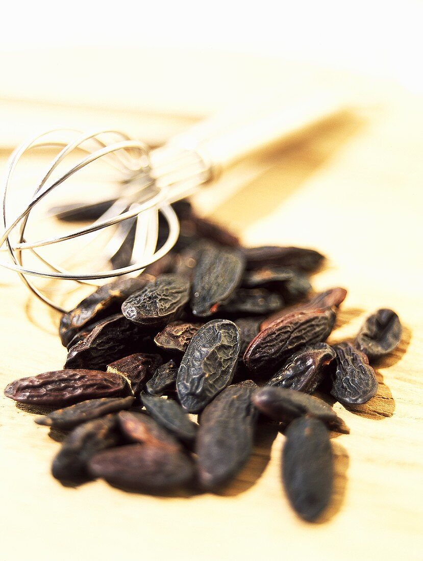 Tonka beans with whisk