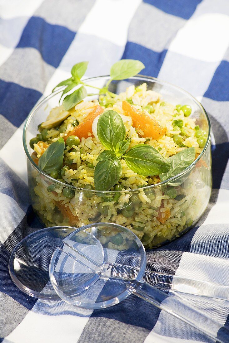 Rice salad with peas