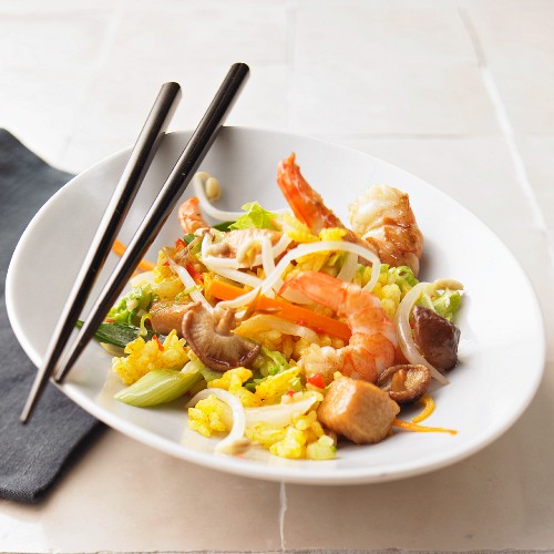 Nasi goreng with shrimp