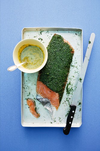 Gravad lax with a dill sauce