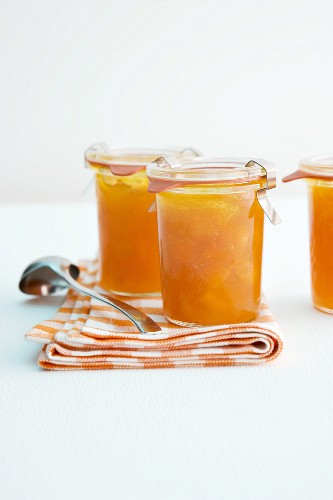 Two jars of apricot jam