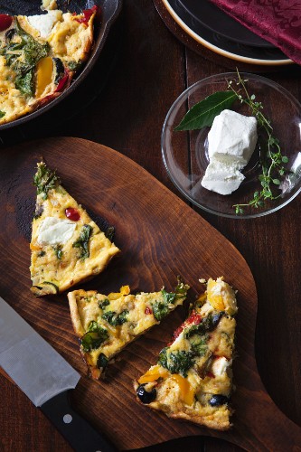 Vegetable fritatta with goat's cheese