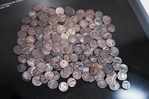 Battle of the Teutoburg Forest between the Romans and Tutons: the first find by English Majory Tony Clunn in Kalkriese, Museum Kalkriese