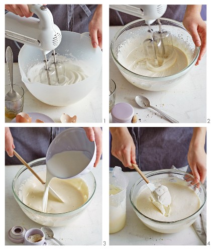 Vanilla ice cream being made