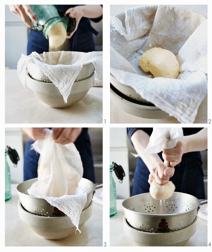 Butter being made