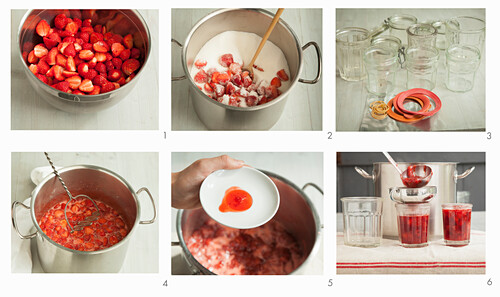 Making strawberry jam