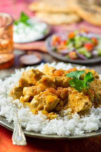 Hähnchencurry mit Reis (Indien)