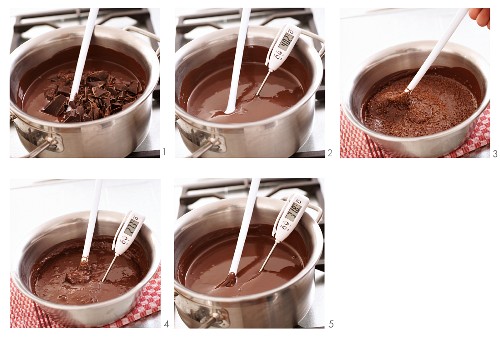 Chocolate glaze being made