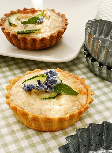 Vegetarian courgette and cheese tartlets