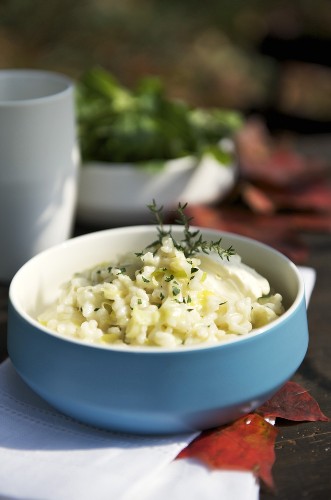 Leek risotto with thyme
