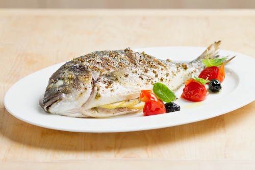 Baked seabream