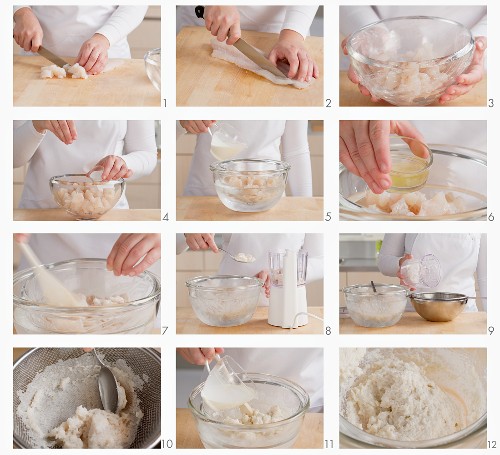 Fish dumplings being prepared