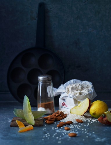 Still life with various baking ingredients