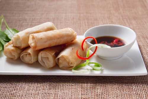 Spring rolls with soy-chili dip