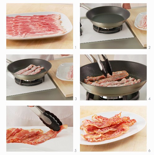 Bacon being fried