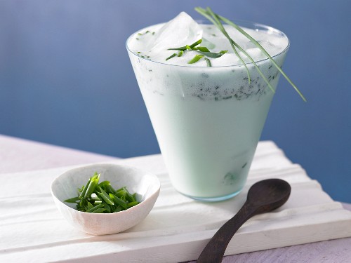 A savoury milkshake with chives