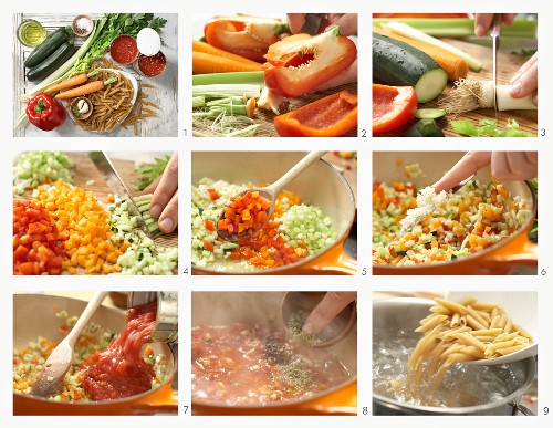 Vegetable bolognese being made