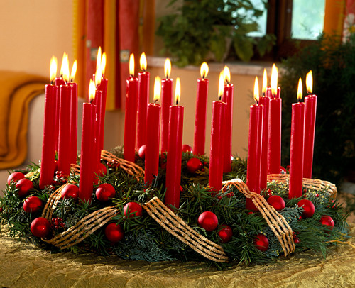 Adventskranz mit 24 KERZEN … - Bild kaufen - 12218976 ...