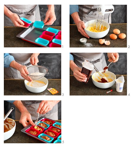 Mini-Marmorkuchen zubereiten