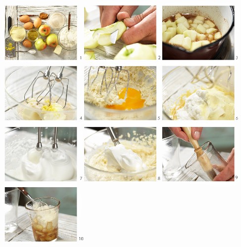 How to make a quark bake with steamed apples