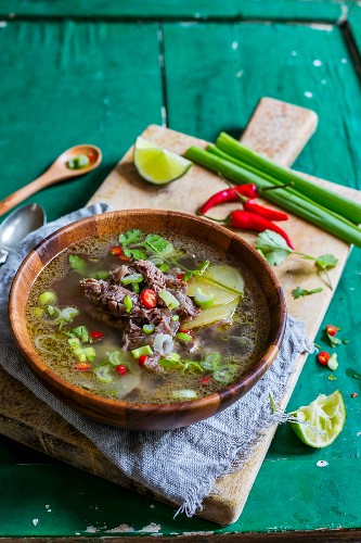 Thai soup with beef