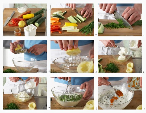 How to prepare vegetable sticks with a caviar dip