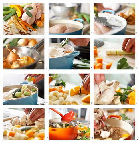 How to make grandmother's style chicken soup with vegetables