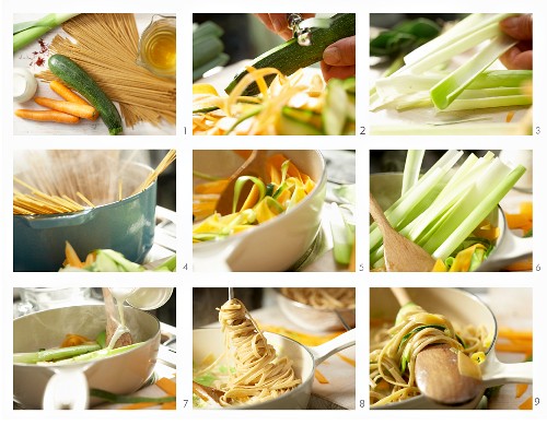 How to make colourful vegetable noodles