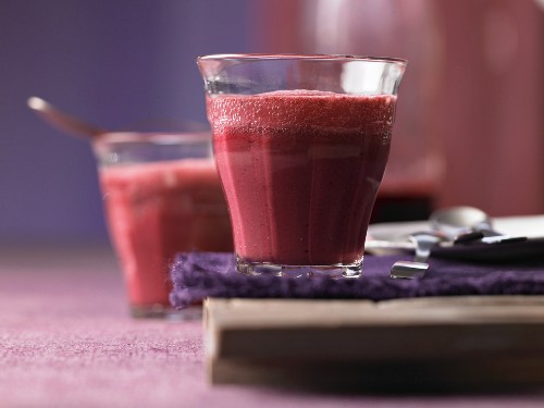 A kefir drink with blackcurrants