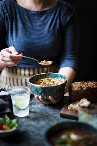 Caprese Gazpacho chilled soup