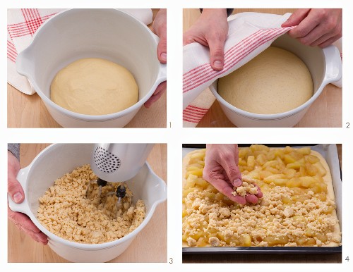 How to bake an apple crumble cake in a tray