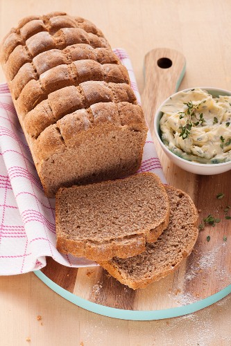 Loaves of mixed wheat bread