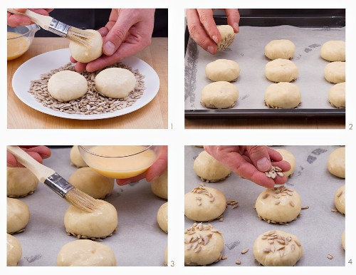 How to make quick bread rolls with sunflower seeds