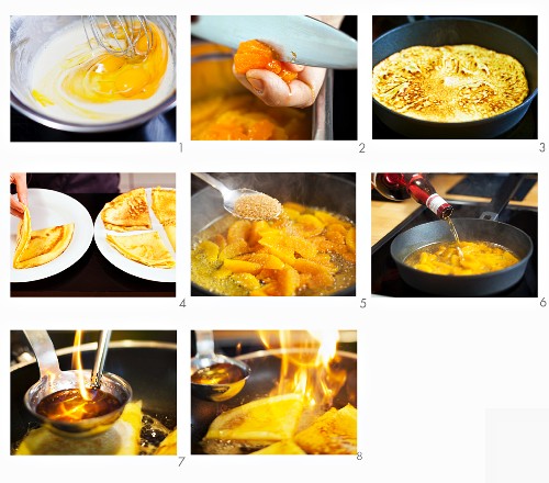 Preparing crepes suzette