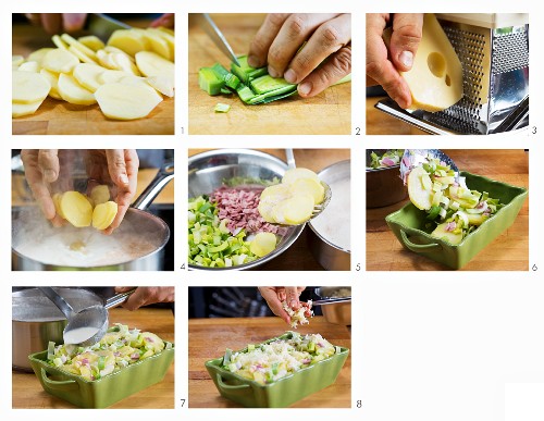 How to make leek and potato gratin