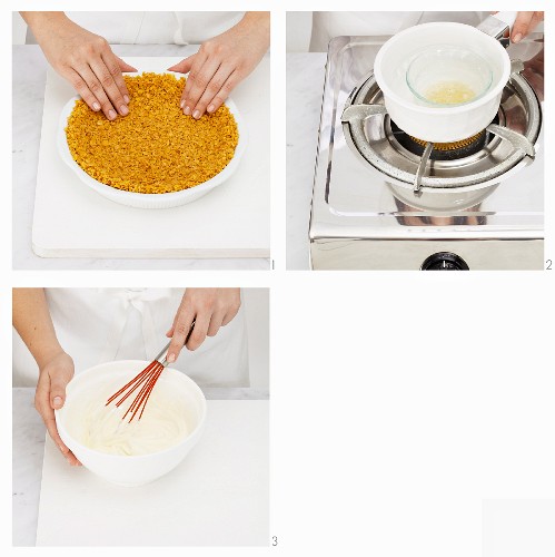 Cornflakes-Käsekuchen zubereiten