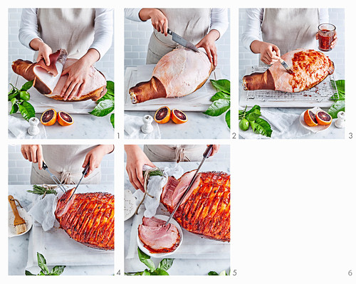 Preparing glazed ham