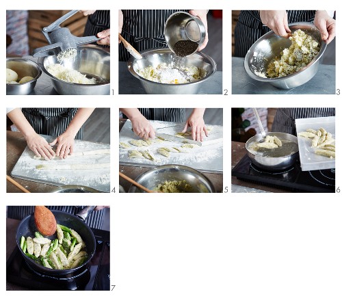 Chia gnocchi being made