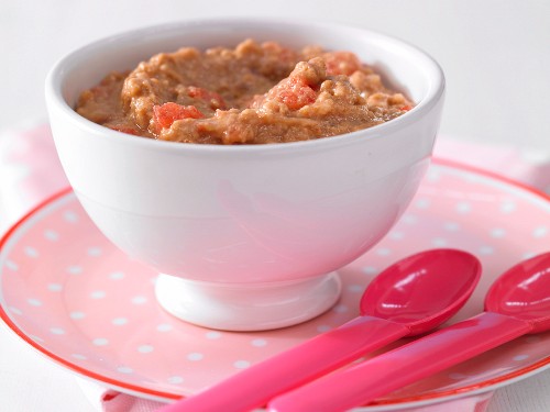 Watermelon and biscuit porridge with oats