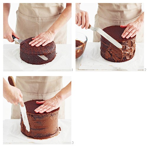 Preparing Semi-naked Chocolate Mud Cake