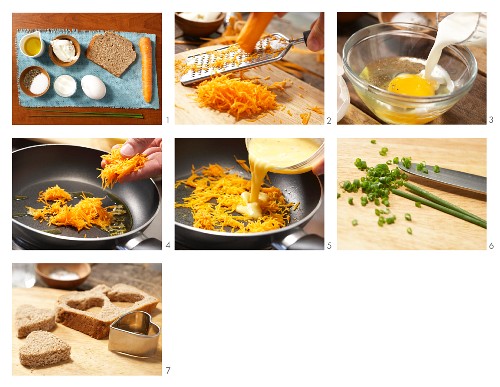 How to prepare scrambled eggs with carrot