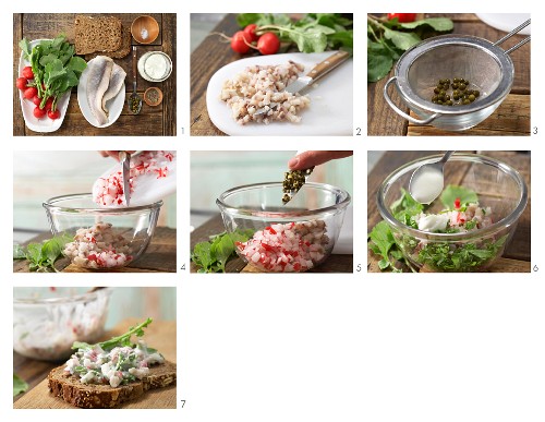 How to prepare soused herring tartare with radish