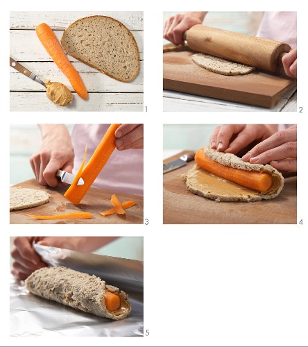 How to prepare carrots wrapped in bread