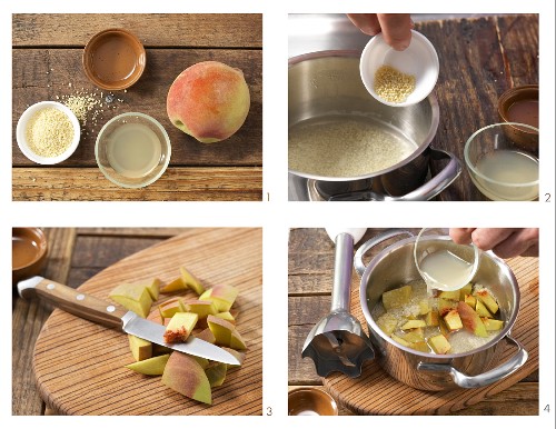 How to prepare couscous purée with peach