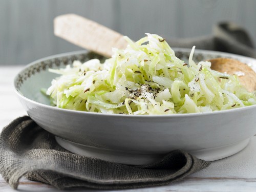 White cabbage salad with caraway