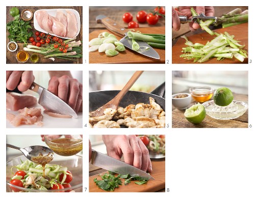 How to prepare chicken and asparagus salad