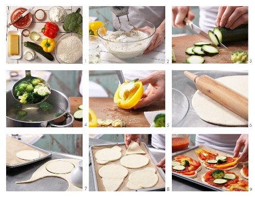 How to prepare pizza faces with vegetables