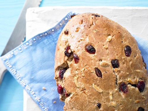 A sweet cranberry loaf with almonds